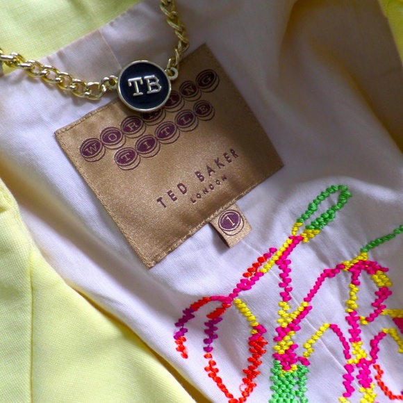 TED BAKER Women's Yellow Blazer - Picture 6 of 6